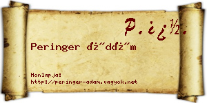Peringer Ádám névjegykártya